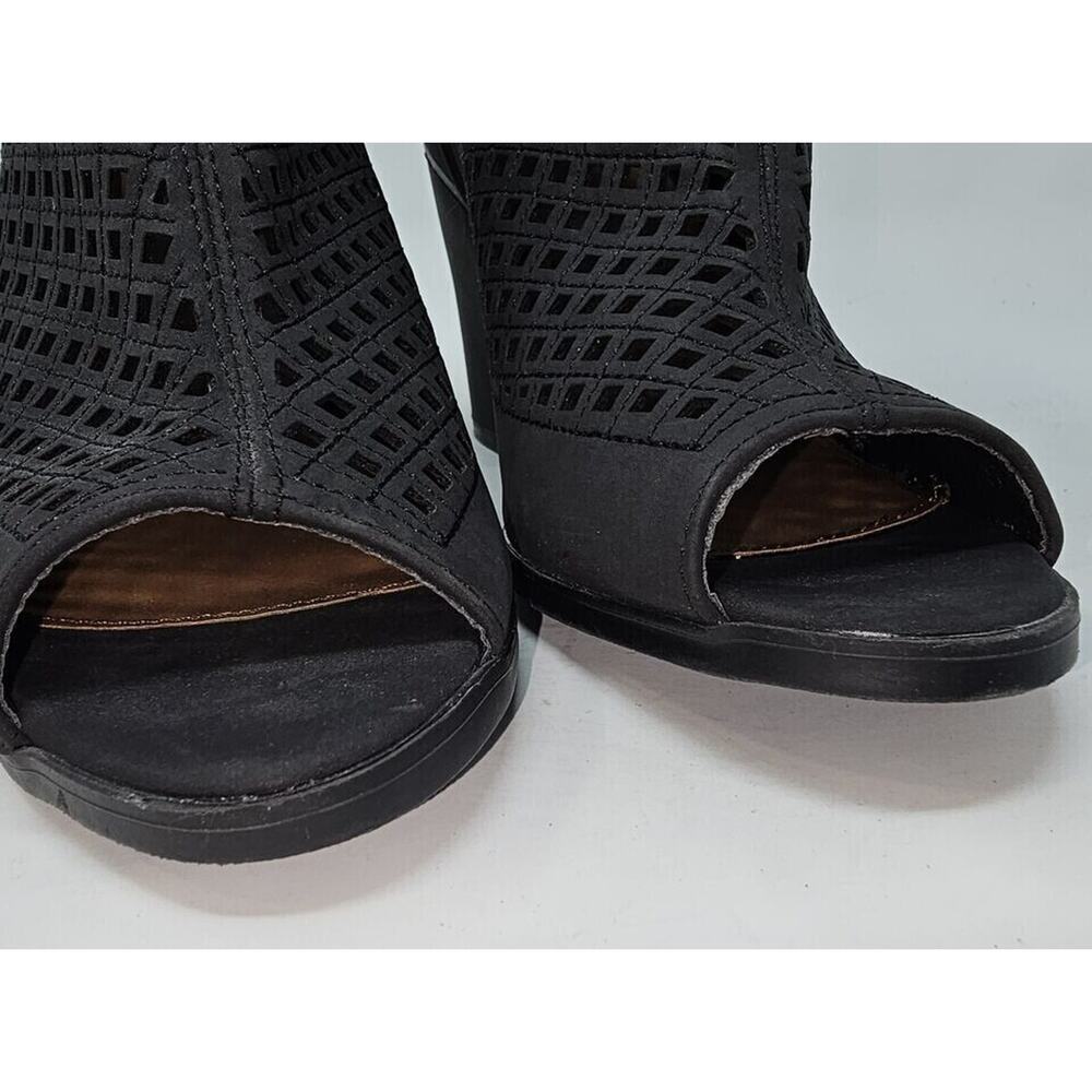 Sugar Sgr-Vael 2 Women's Size 9.5 Open Toe Lattice Block Heel Booties Black - Picture 5 of 9